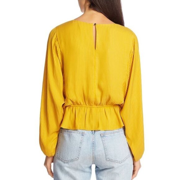 1.STATE Shadow Stripe Dolman Sleeve Peplum Blouse - Picture 2 of 7